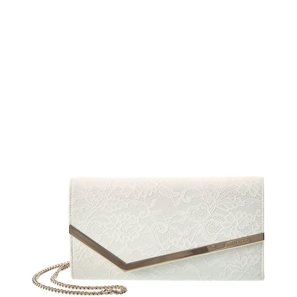 Jimmy Choo Emmie Lace Clutch, White